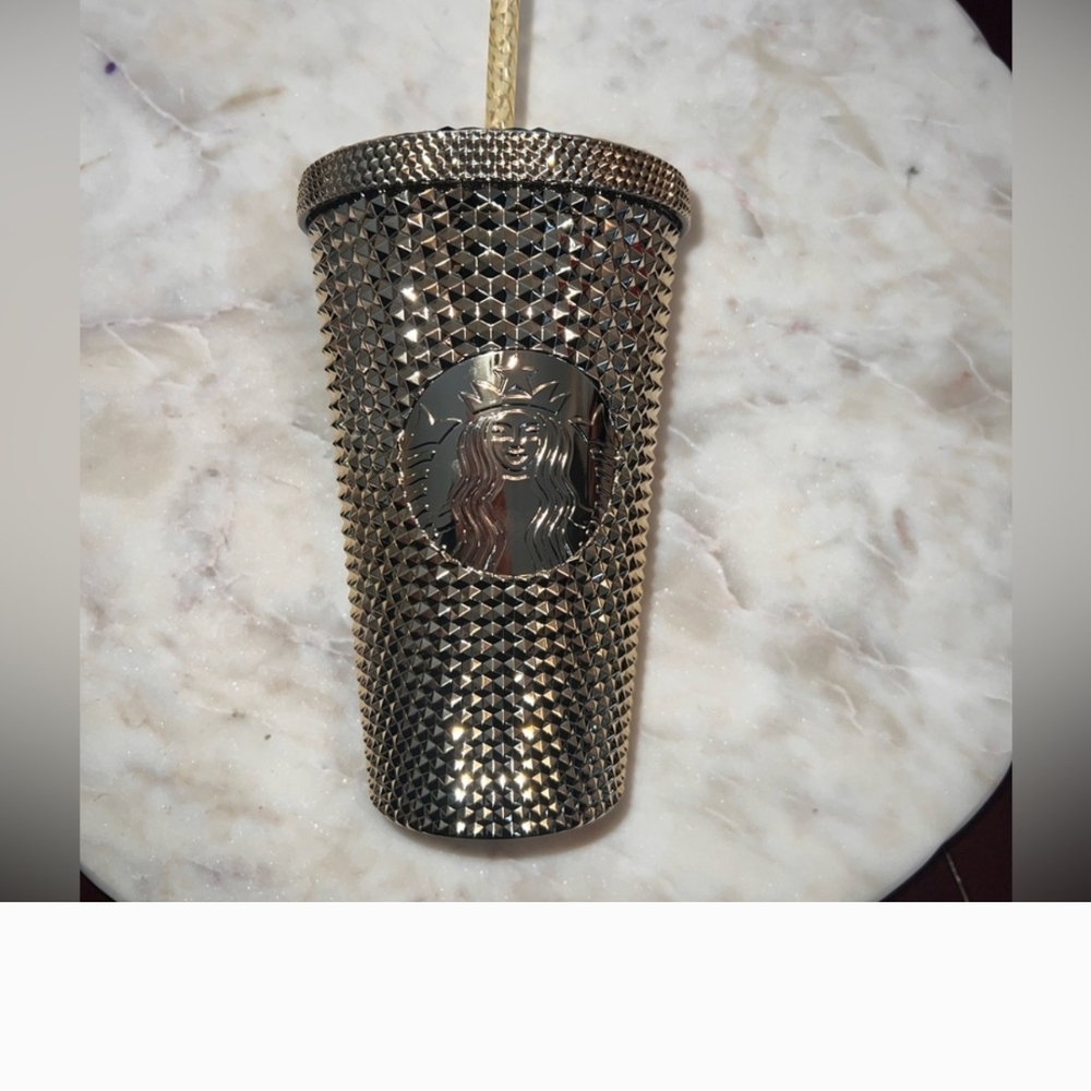 Starbucks Metallic Gold Studded Tumbler